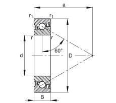 ǽ|S BSB025062-2RS-T, 򣬽| a = 60㣬ƹɂȴܷ