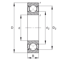 S 6000-C-2Z, ă(ni)Y(ji)(gu)C (j) DIN 625-1 ˜ʵҪߴ磬ɂ(c)g϶ܷ