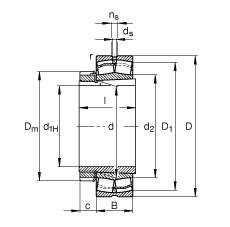 {ĝLS 23128-E1-K-TVPB + H3128,  DIN 635-2 ˜ʵҪߴ, F׺;o