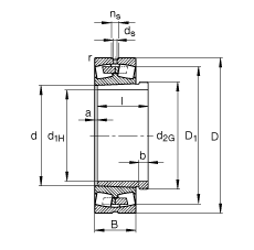 {ĝLS 239/850-K-MB + AH39/850,  DIN 635-2 ˜ʵҪߴ, F׺ж